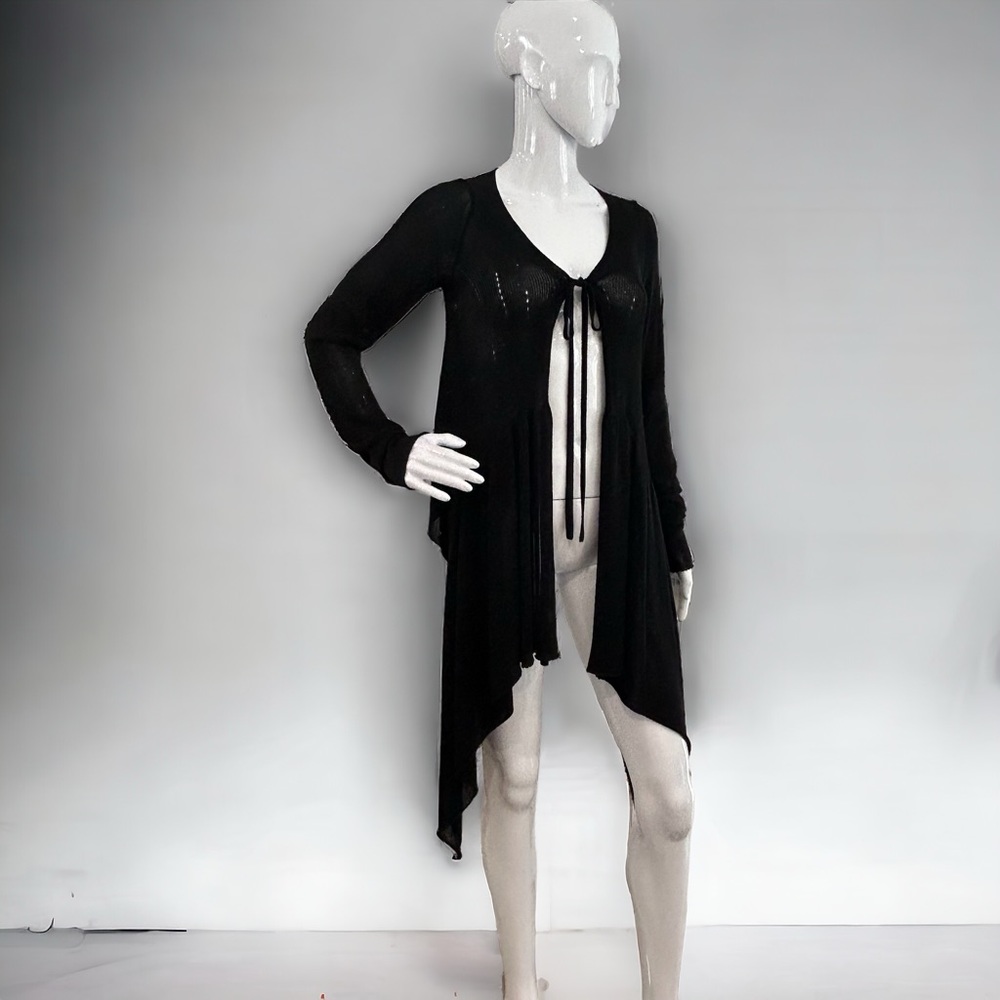 Sarah Pacini Lacey Knit Wrap Sweater